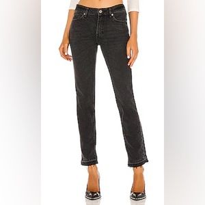 Free People x We The Free Cuffed Slim Boyfriend Jean in Faded Black NWT